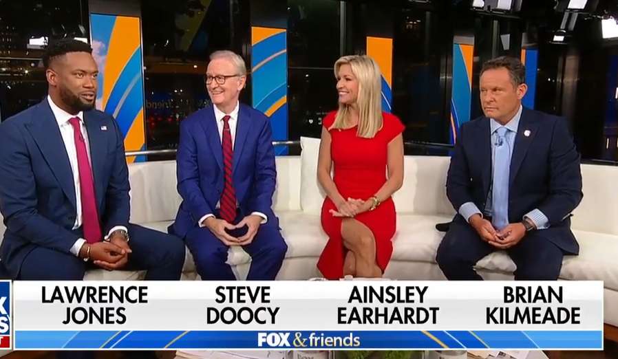 Fox and friends - Lawrence Jones - Steve Doocy , Ainsley Earhardt - Brian Kilmeade source: Youtube