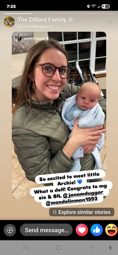 Jill Duggar with nephew Archie-Instagram